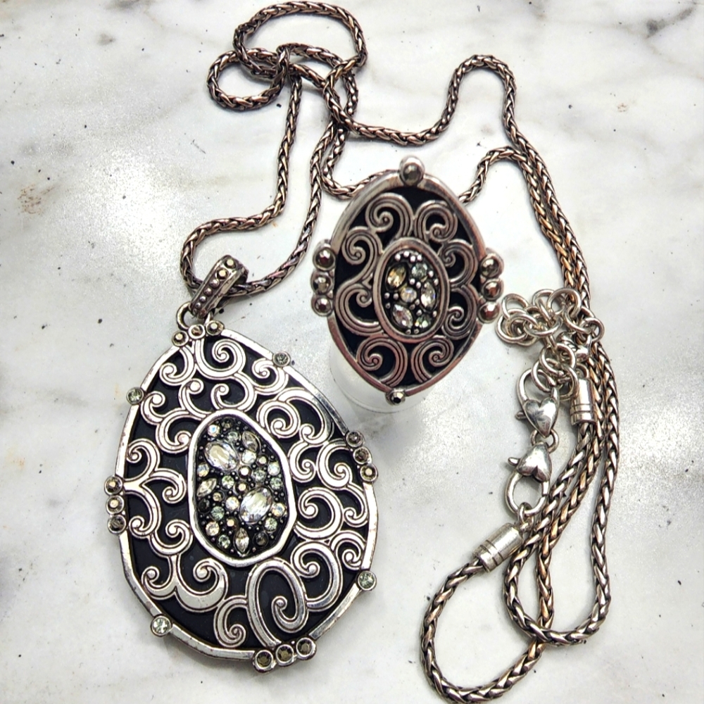 Brighton crystal necklace and ring set